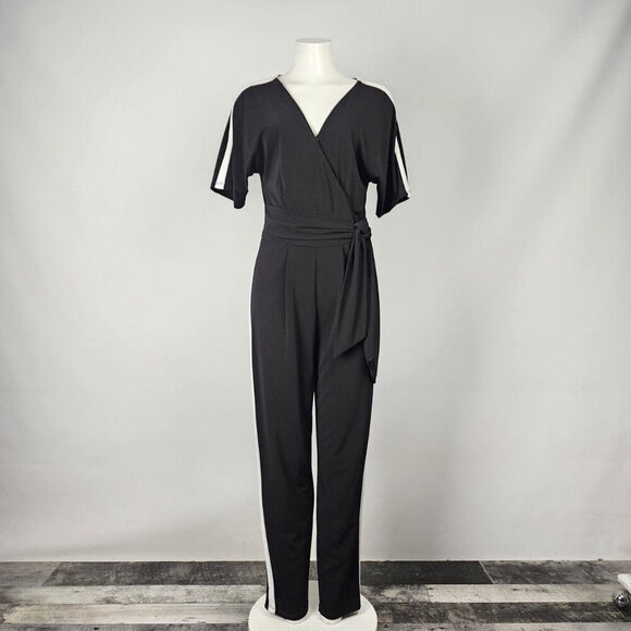 Black Tape_ Black & White Stripe Jumpsuit Size S - Picture 1 of 11